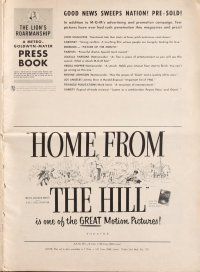 4f232 HOME FROM THE HILL pressbook '60 Robert Mitchum, Eleanor Parker & George Peppard!
