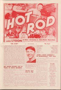 4f233 HOT ROD pressbook '50 Jimmy Lydon, cool hot rod car racing police chase artwork!