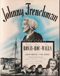 4f235 JOHNNY FRENCHMAN pressbook '46 Patricia Roc, Francoise Rosay, World War II England!
