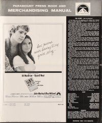 4f242 LOVE STORY pressbook '70 Ali MacGraw & Ryan O'Neal, directed by Arthur Hiller!
