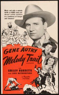 4f244 MELODY TRAIL pressbook R43 singing cowboy Gene Autry, Smiley Burnette & Ann Rutherford!