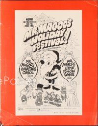 4f247 MR. MAGOO'S CHRISTMAS CAROL/MR. MAGOO'S LITTLE SNOW WHITE pressbook '70 cartoon double bill!