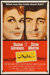 4g023 ADA 1sh '61 super close portraits of Susan Hayward & Dean Martin, what was the truth?