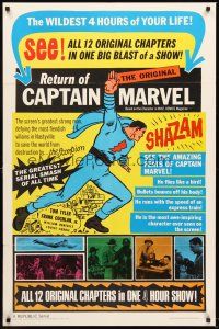 4g026 ADVENTURES OF CAPTAIN MARVEL 1sh R66 Tom Tyler serial, Return of Captain Marvel!