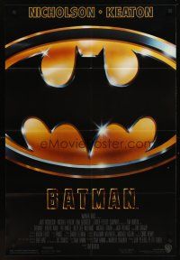 4g074 BATMAN 1sh '89 Michael Keaton, Jack Nicholson, directed by Tim Burton!
