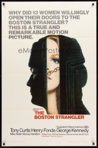 4g129 BOSTON STRANGLER 1sh '68 Tony Curtis, Henry Fonda, he killed thirteen girls!