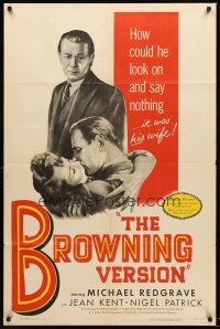 4g136 BROWNING VERSION 1sh '51 teacher Michael Redgrave's wife is cheating on him!