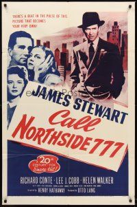 4g148 CALL NORTHSIDE 777 1sh R55 different image of James Stewart, Conte & Walker!