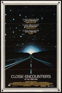 4g177 CLOSE ENCOUNTERS OF THE THIRD KIND silver border 1sh '77 Steven Spielberg sci-fi classic!