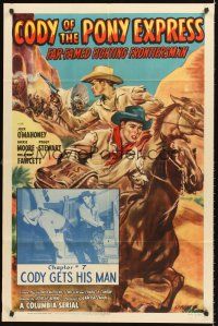 4g179 CODY OF THE PONY EXPRESS chapter 7 1sh '50 cowboy Jock Mahoney serial, Cody Gets His Man!