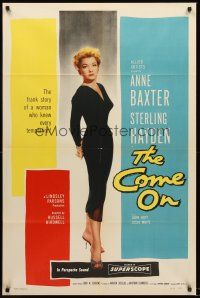 4g182 COME ON 1sh '56 Sterling Hayden, full-length image of very sexy bad girl Anne Baxter!