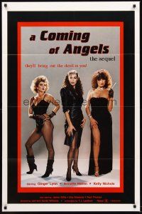 4g186 COMING OF ANGELS: THE SEQUEL 1sh '85 sexy Ginger Lynn, Annette Haven, Kelly Nichols!
