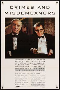 4g194 CRIMES & MISDEMEANORS style B 1sh '89 Woody Allen directs & stars w/Martin Landau!