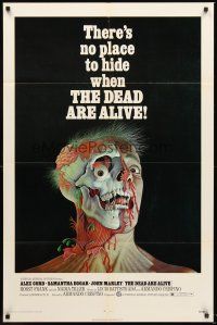 4g207 DEAD ARE ALIVE 1sh '72 Alex Cord, Samantha Eggar, wild zombie horror artwork!
