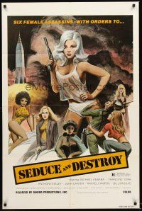 4g235 DOLL SQUAD 1sh '73 Ted V. Mikels directed, lady assassins with orders to Seduce and Destroy!