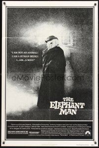 4g251 ELEPHANT MAN 1sh '80 John Hurt is not an animal, David Lynch, Anthony Hopkins!