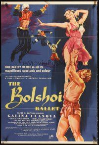 4g123 BOLSHOI BALLET English 1sh '57 wonderful art of sexy dancer Galina Ulanova held aloft!
