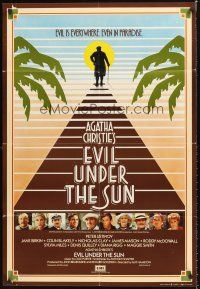 4g272 EVIL UNDER THE SUN English 1sh '82 Agatha Christie, Anthony Shaffer, Ustinov & McDowall!