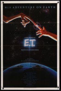 4g244 E.T. THE EXTRA TERRESTRIAL 1sh '82 Steven Spielberg classic, John Alvin art!