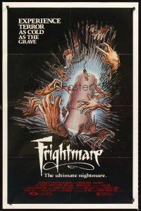 4g345 FRIGHTMARE 1sh '83 terror as cold as the grave, wild horror art of dismembered hands!