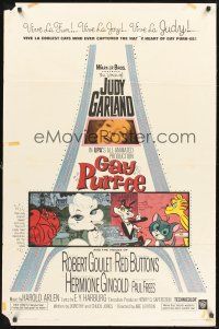 4g361 GAY PURR-EE 1sh '62 Judy Garland, Robert Goulet, Red Buttons, cartoon cats!