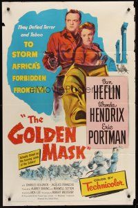 4g379 GOLDEN MASK 1sh '54 Van Heflin, Wanda Hendrix, actually filmed in the Sahara!