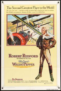 4g387 GREAT WALDO PEPPER 1sh '75 George Roy Hill, Robert Redford, Susan Sarandon, aviation art!