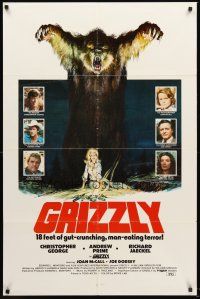 4g390 GRIZZLY 1sh '76 great Neal Adams art of grizzly bear attacking sexy camper, horror!