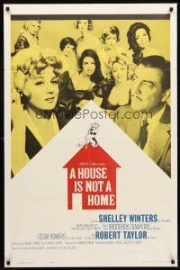 4g447 HOUSE IS NOT A HOME 1sh '64 Shelley Winters, Robert Taylor & 7 sexy hookers in brothel!