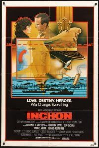 4g472 INCHON 1sh '82 Laurence Olivier, Jacqueline Bisset, Dan Long military art!