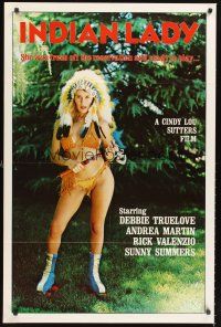 4g473 INDIAN LADY 1sh '81 Ray Dennis Steckler, wacky Native American girl in roller skates!
