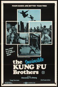 4g482 INVINCIBLE KUNG-FU BROTHERS 1sh '76 Cheh Chang, four hands are better than two!