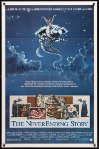 4g660 NEVERENDING STORY 1sh '84 Wolfgang Petersen, great fantasy art by Ezra Tucker!