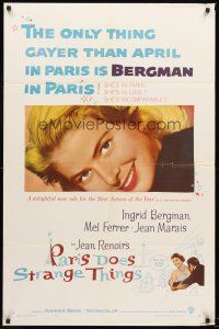 4g693 PARIS DOES STRANGE THINGS 1sh '57 Jean Renoir's Elena et les hommes, Ingrid Bergman!