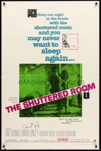 4g808 SHUTTERED ROOM signed 1sh '66 by Carol Lynley, never sleep again, from Lovecraft story!