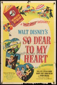 4g829 SO DEAR TO MY HEART 1sh '49 Walt Disney, Burl Ives, Beulah Bondi, Harrey Carey