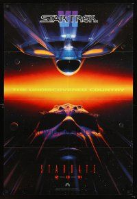 4g848 STAR TREK VI teaser 1sh '91 William Shatner, Leonard Nimoy, the Undiscovered Country!