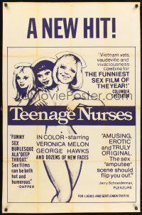 4g881 TEENAGE NURSES 1sh '74 Valerie Marron as Veronica Melon, Laura Cannon, hospital sex!