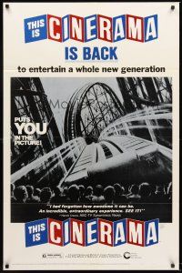 4g897 THIS IS CINERAMA 1sh R73 plunges you into a startling new world of entertainment!