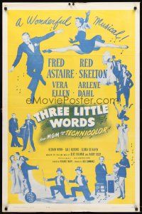 4g901 THREE LITTLE WORDS 1sh R63 art of Fred Astaire, Red Skelton & super sexy dancing Vera-Ellen!