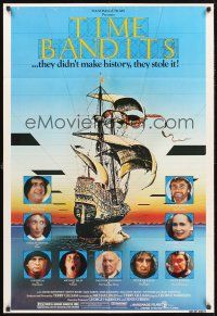 4g907 TIME BANDITS 1sh '81 John Cleese, Sean Connery, art by director Terry Gilliam!