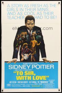4g910 TO SIR, WITH LOVE 1sh '67 Sidney Poitier, Lulu, directed by James Clavell!