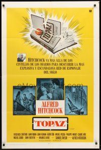 4g918 TOPAZ Spanish/U.S. without beards style 1sh '69 Alfred Hitchcock, explosive scandal of this century!