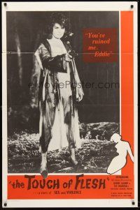 4g922 TOUCH OF FLESH 1sh '60 great image of girl in robe w/gun, You've ruined me, Eddie!