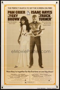 4g932 TRUCK TURNER/FOXY BROWN 1sh '74 blaxploitation double-bill, Pam Grier & Isaac Hayes!