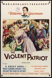 4g952 VIOLENT PATRIOT 1sh '60 Vittorio Gassman, Anna Maria Ferrero, sexy artwork!