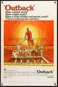 4g958 WAKE IN FRIGHT 1sh '71 tough Australian Outback, have a drink, have a fight!