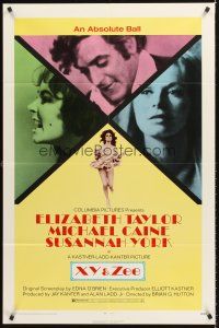 4g990 X Y & ZEE 1sh '71 Elizabeth Taylor, Michael Caine, Susannah York, Zee & Co.
