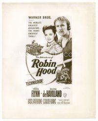 4h044 ADVENTURES OF ROBIN HOOD 8x10 still R48 Errol Flynn & Olivia De Havilland on 3-sheet image!