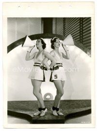 4h158 COLLEGE RHYTHM 8x11 key book still '34 great image of a pair of sexy co-ed cheerleaders!
